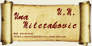 Una Miletaković vizit kartica